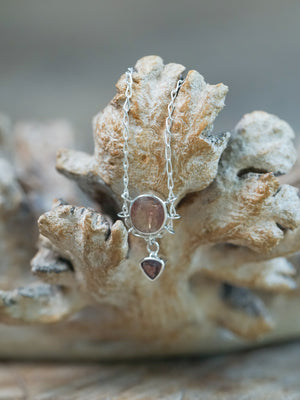 Recycled Sterling Silver Double Sapphire Embrace Pendant Necklace