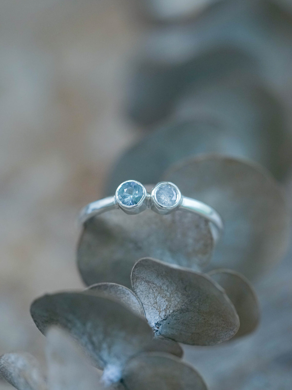 Recycled Sterling Silver Kornerupine and Diamond Ring