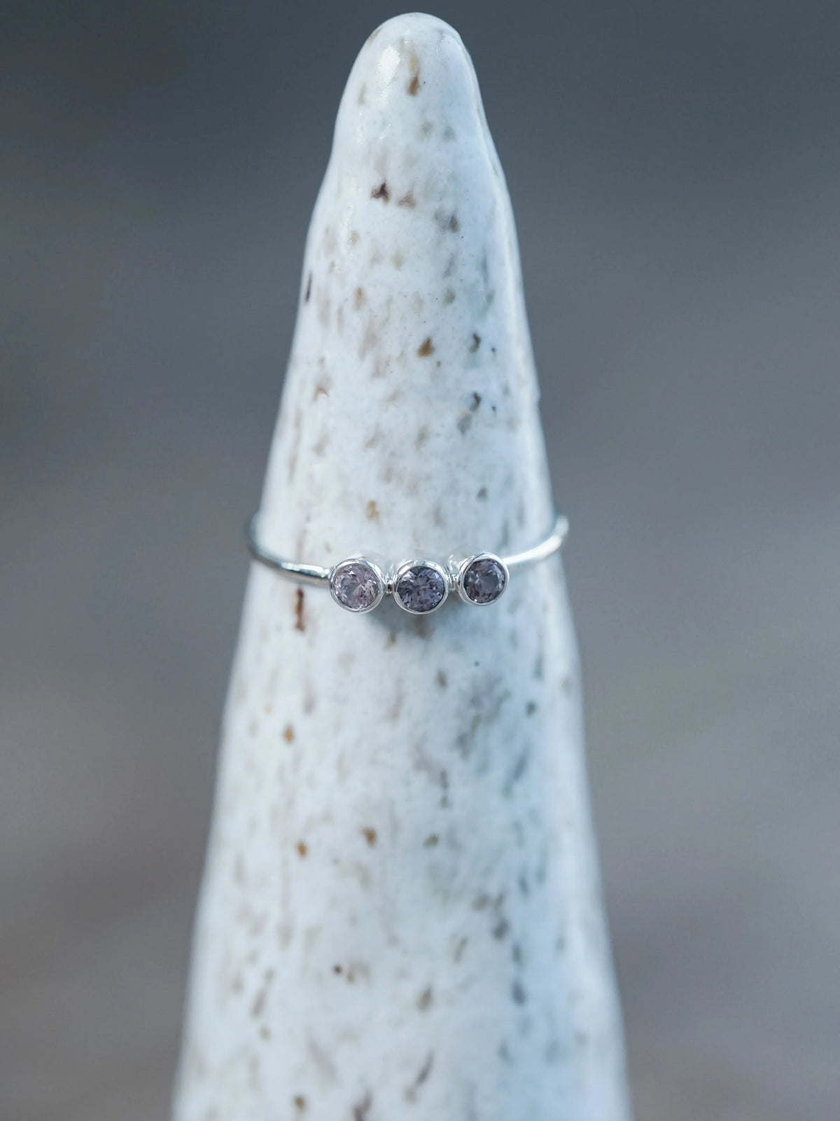 Recycled Sterling Silver Triple Spinel Ring