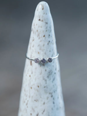 Recycled Sterling Silver Triple Spinel Ring