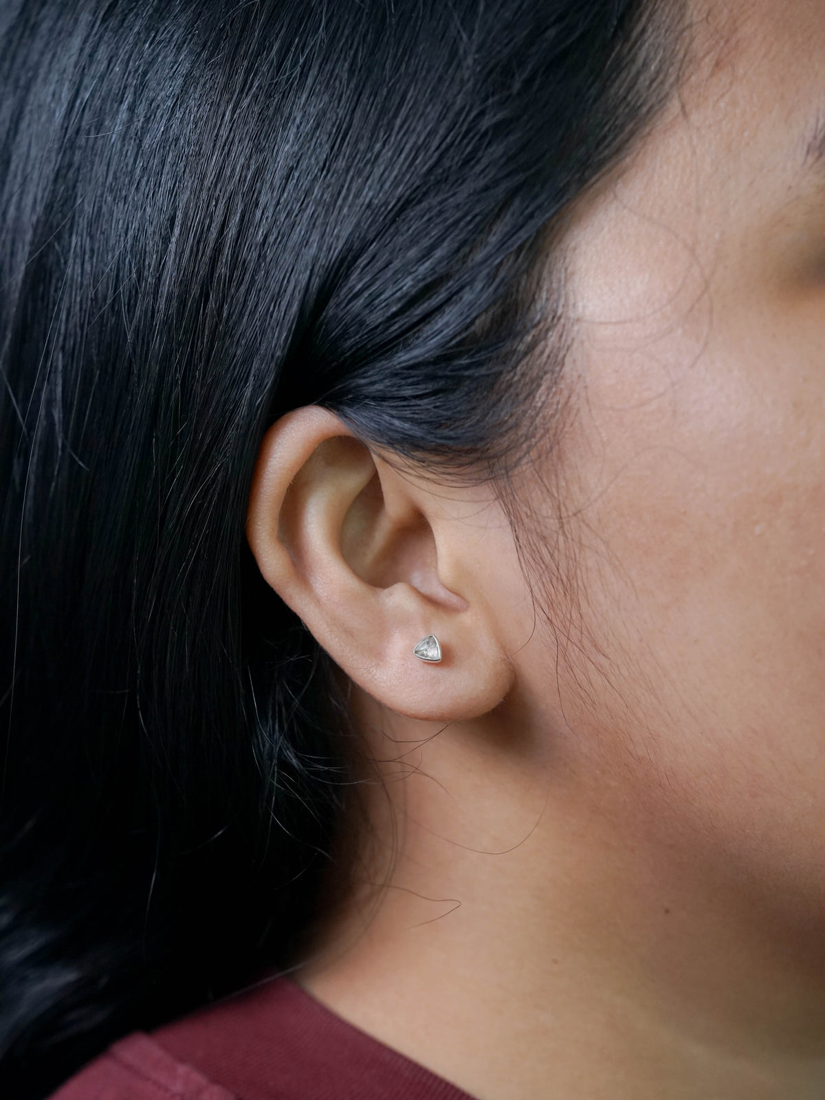 Rose Cut Blue Sapphire Earrings