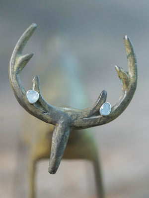 Rose Cut Blue Sapphire Earrings