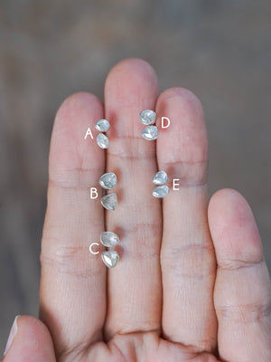 Rose Cut Diamond Earrings in Sterling Silver