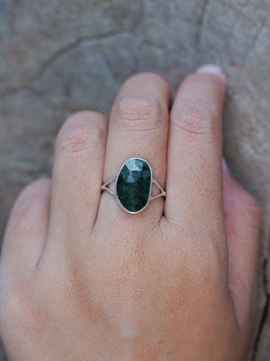 Rose Cut Emerald Ring