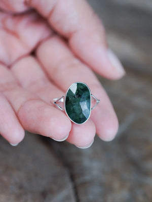 Rose Cut Emerald Ring