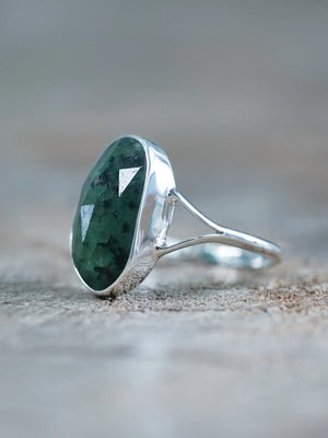 Rose Cut Emerald Ring