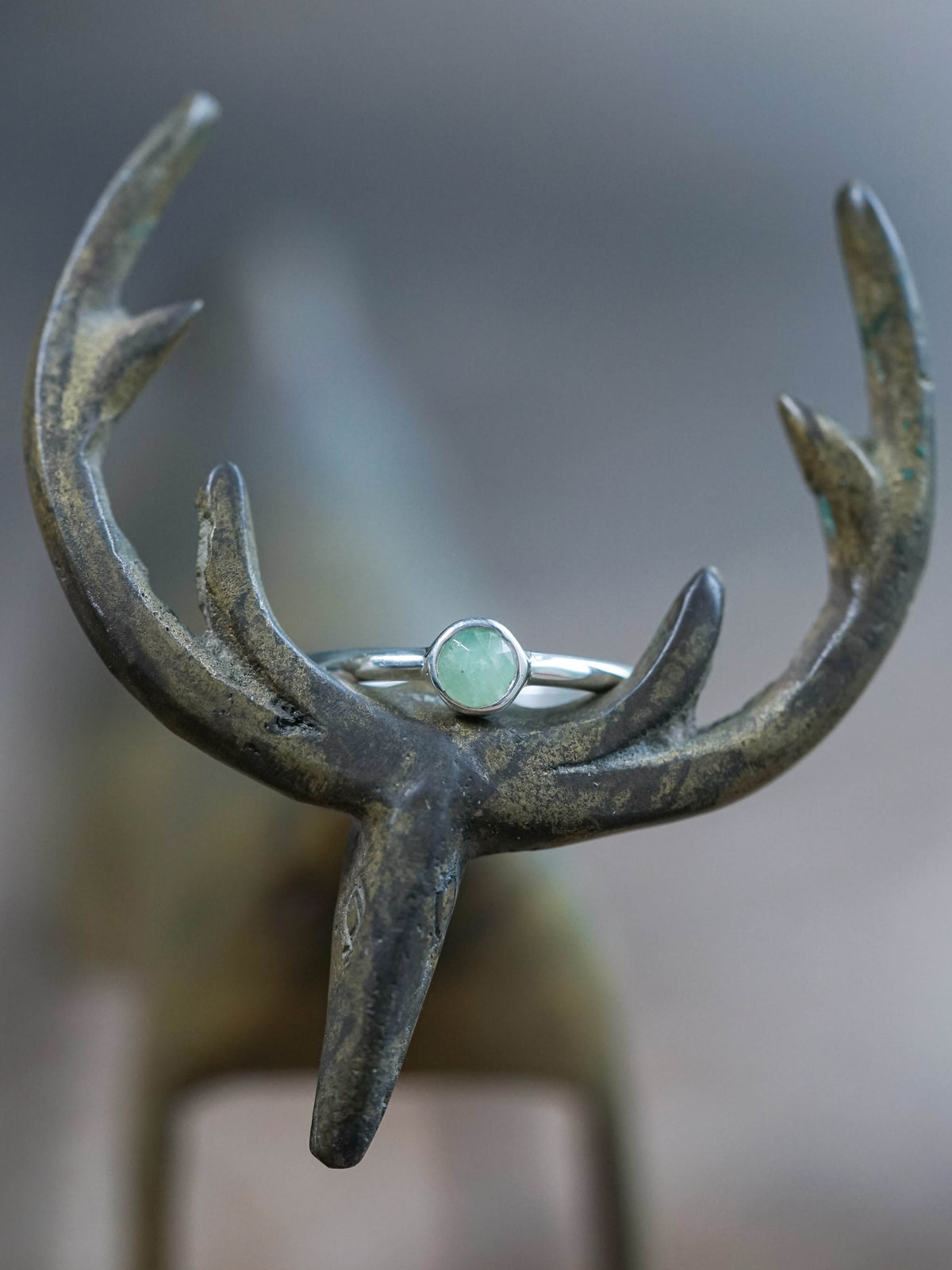 Rose Cut Emerald Ring
