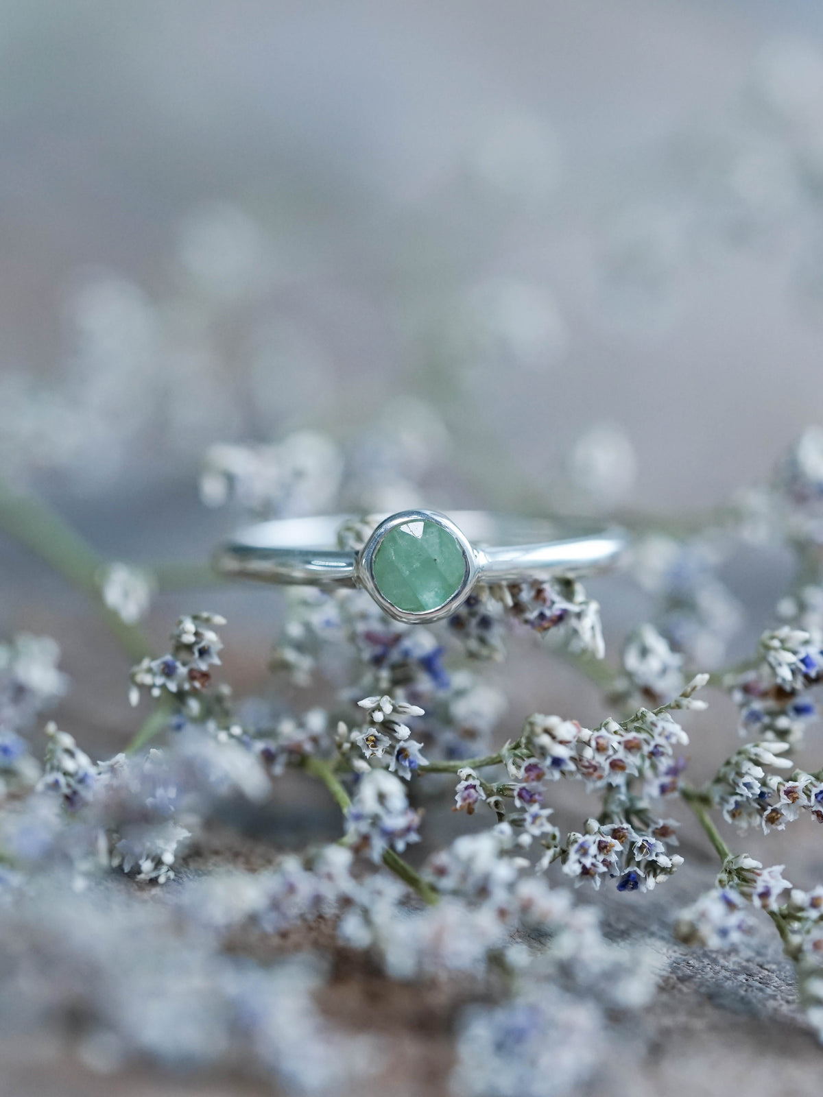 Rose Cut Emerald Ring