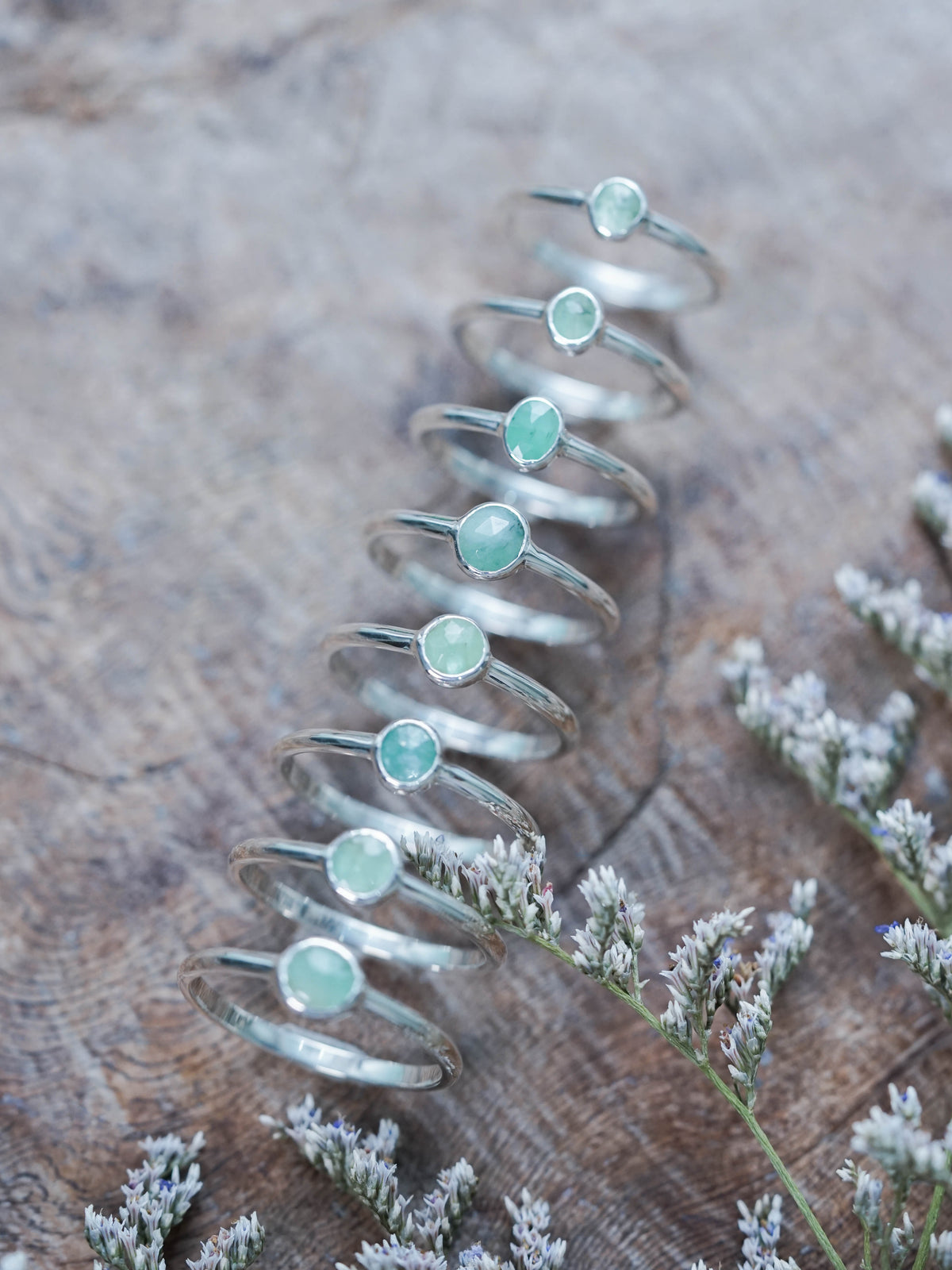 Rose Cut Emerald Ring