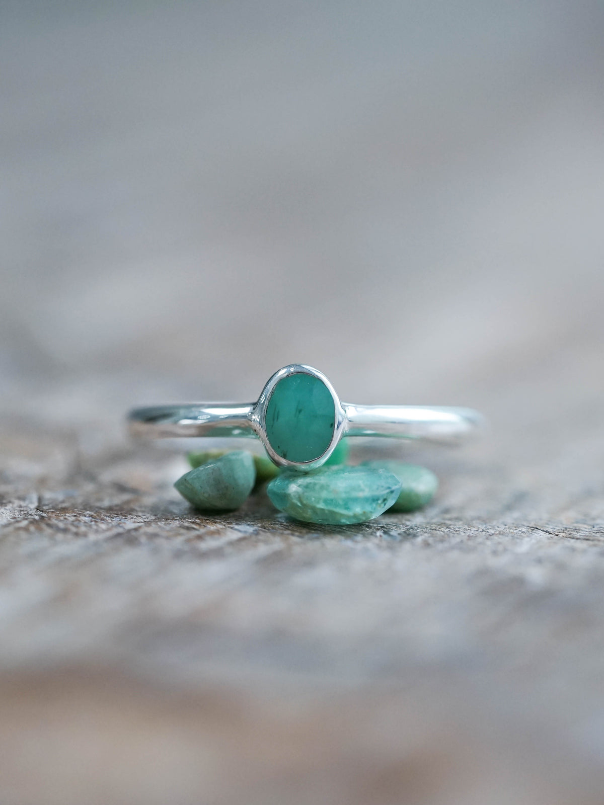 Rose Cut Emerald Ring