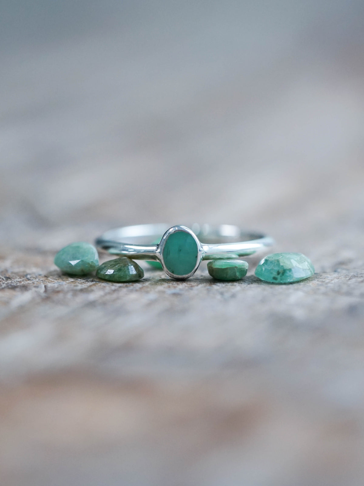 Rose Cut Emerald Ring