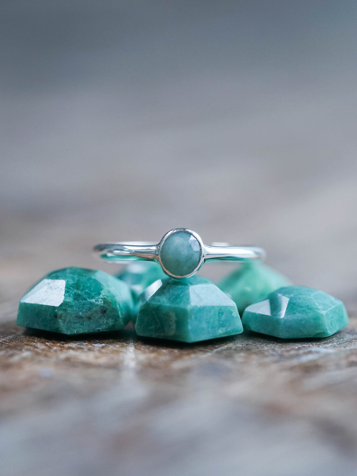 Rose Cut Emerald Ring