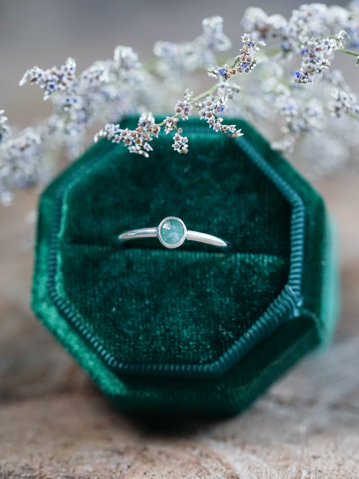 Rose Cut Emerald Ring