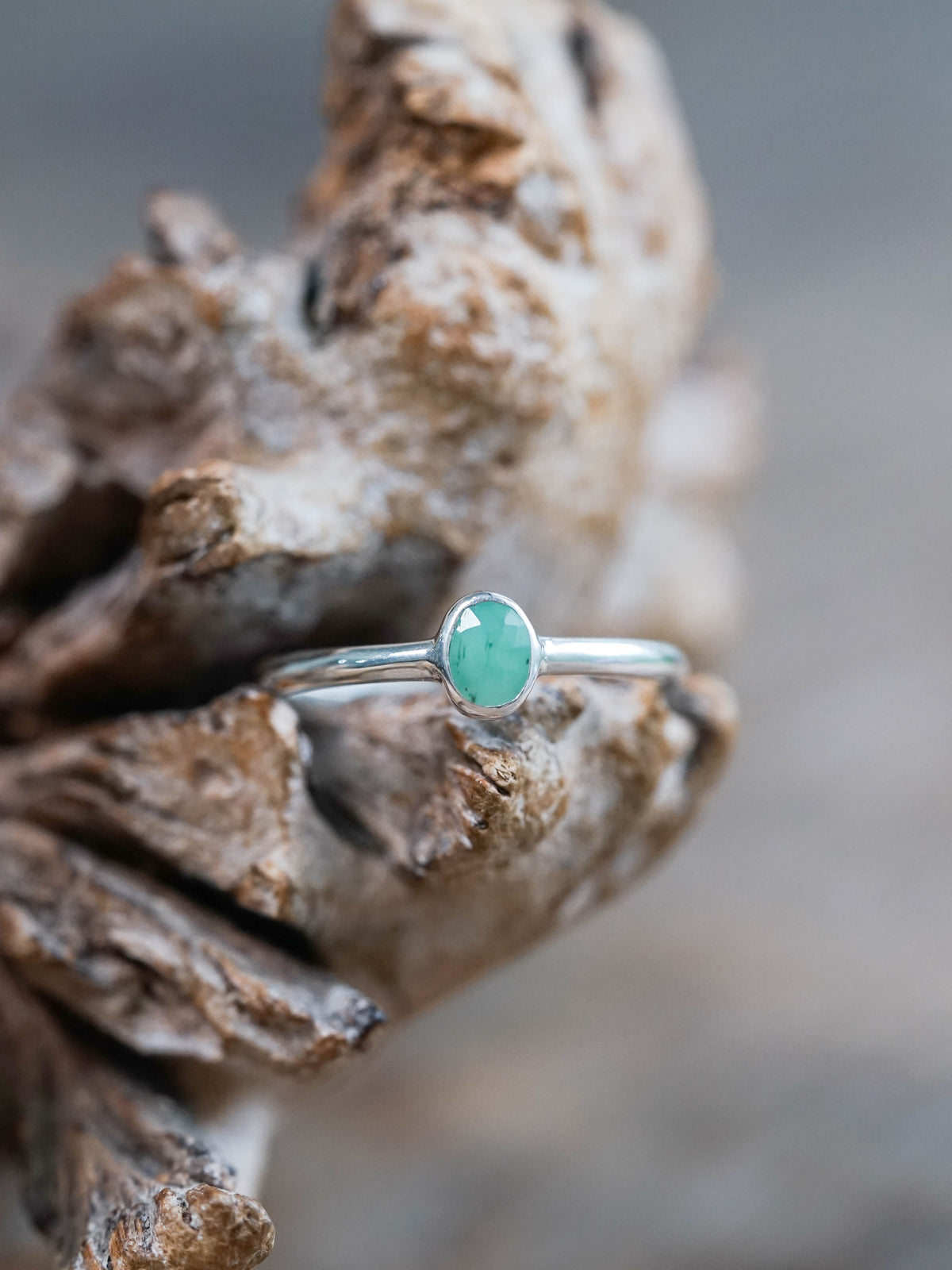 Rose Cut Emerald Ring