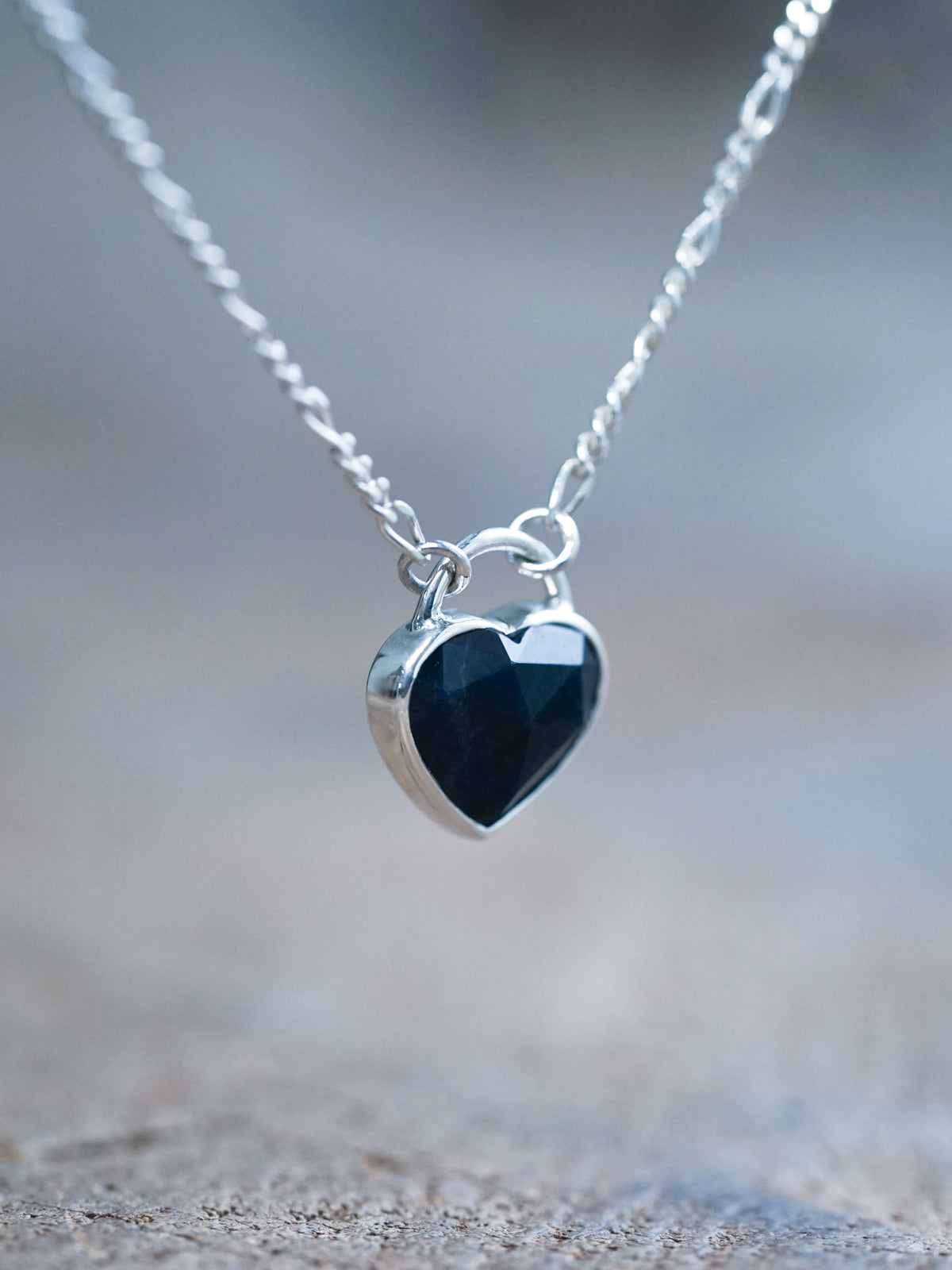 Rose Cut Heart Sapphire Necklace