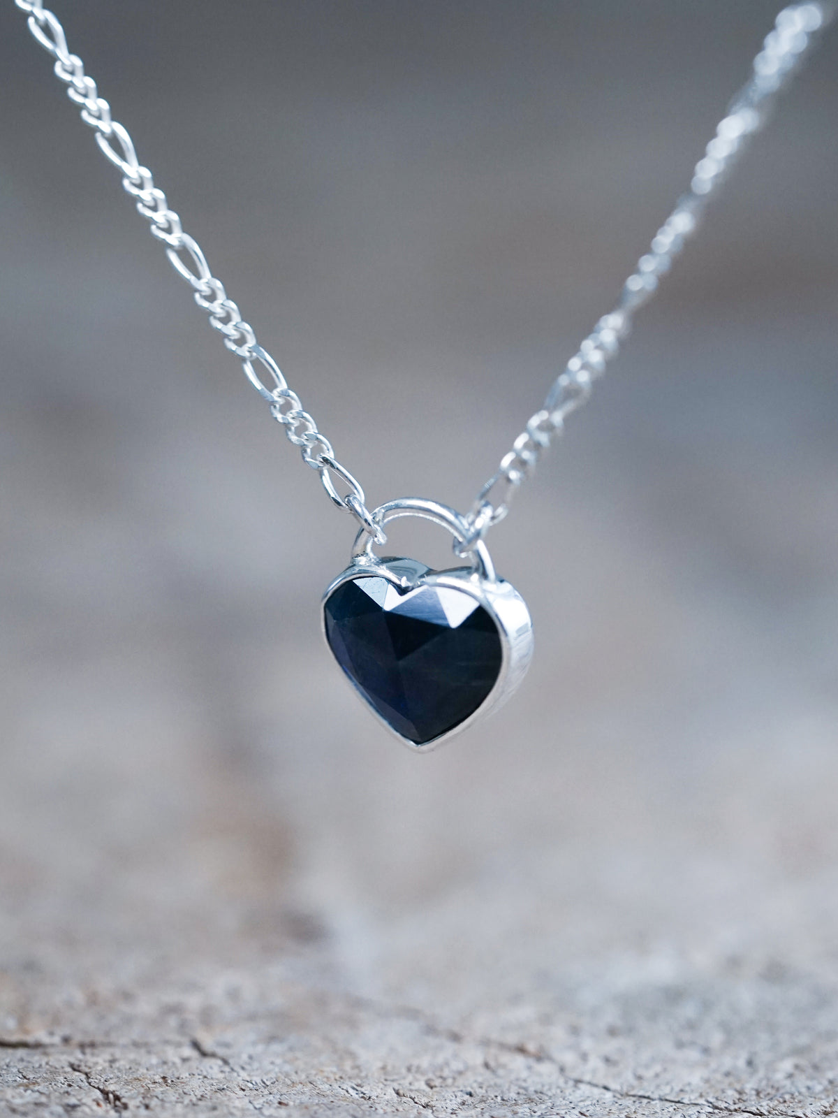 Rose Cut Heart Sapphire Necklace