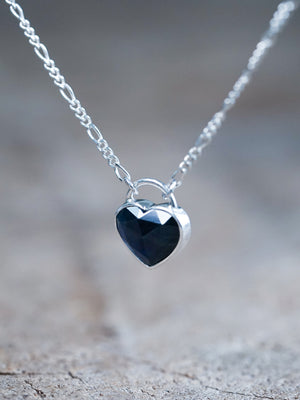 Rose Cut Heart Sapphire Necklace