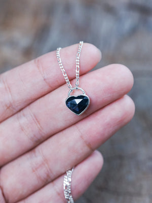 Rose Cut Heart Sapphire Necklace