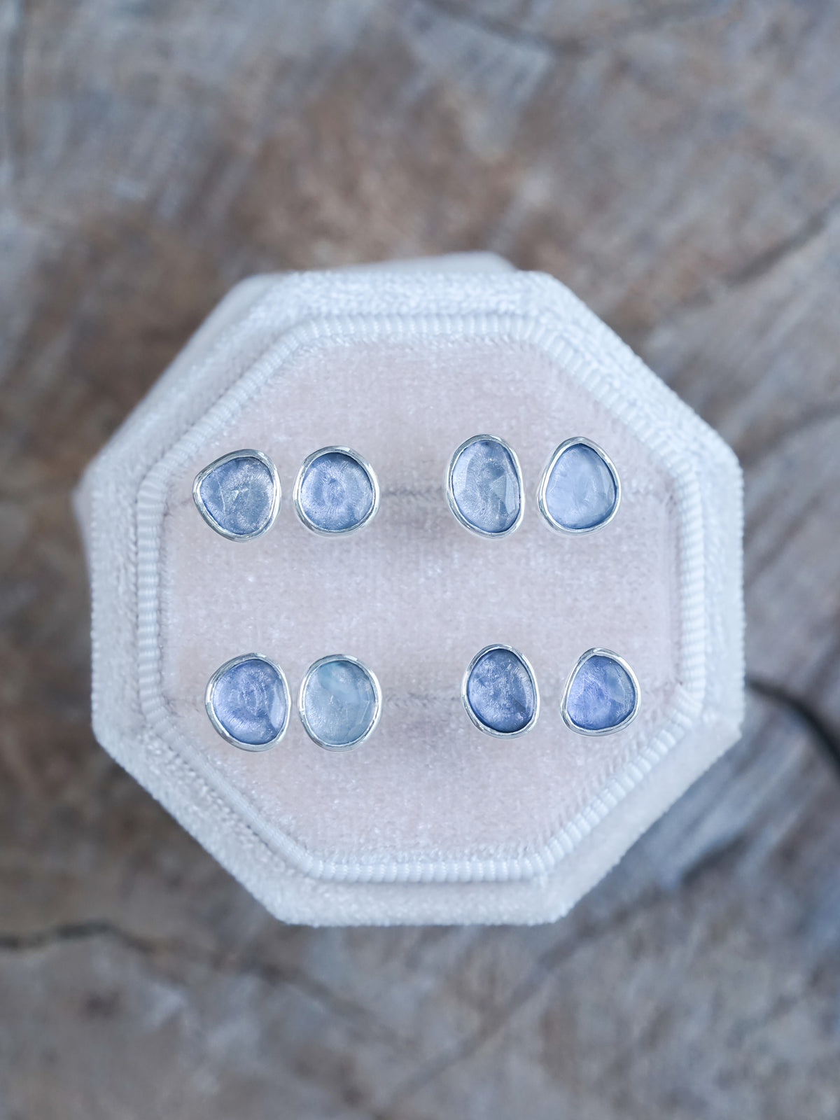 Rose Cut Iolite Earrings - Gardens of the Sun | Ethical Jewelry