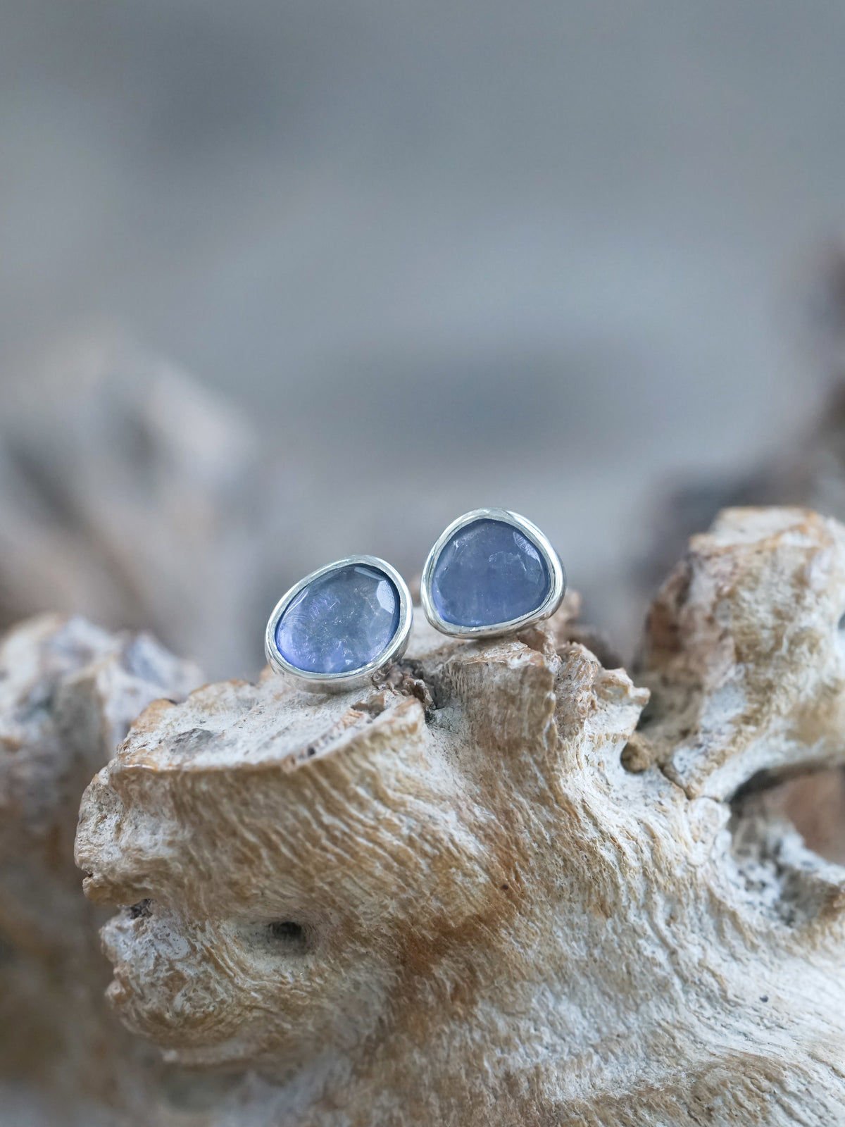 Rose Cut Iolite Earrings - Gardens of the Sun | Ethical Jewelry