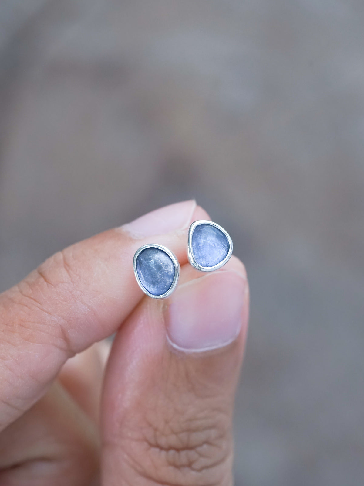 Rose Cut Iolite Earrings - Gardens of the Sun | Ethical Jewelry
