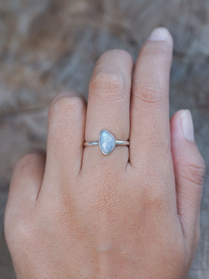 Rose Cut Moonstone Ring in Silver