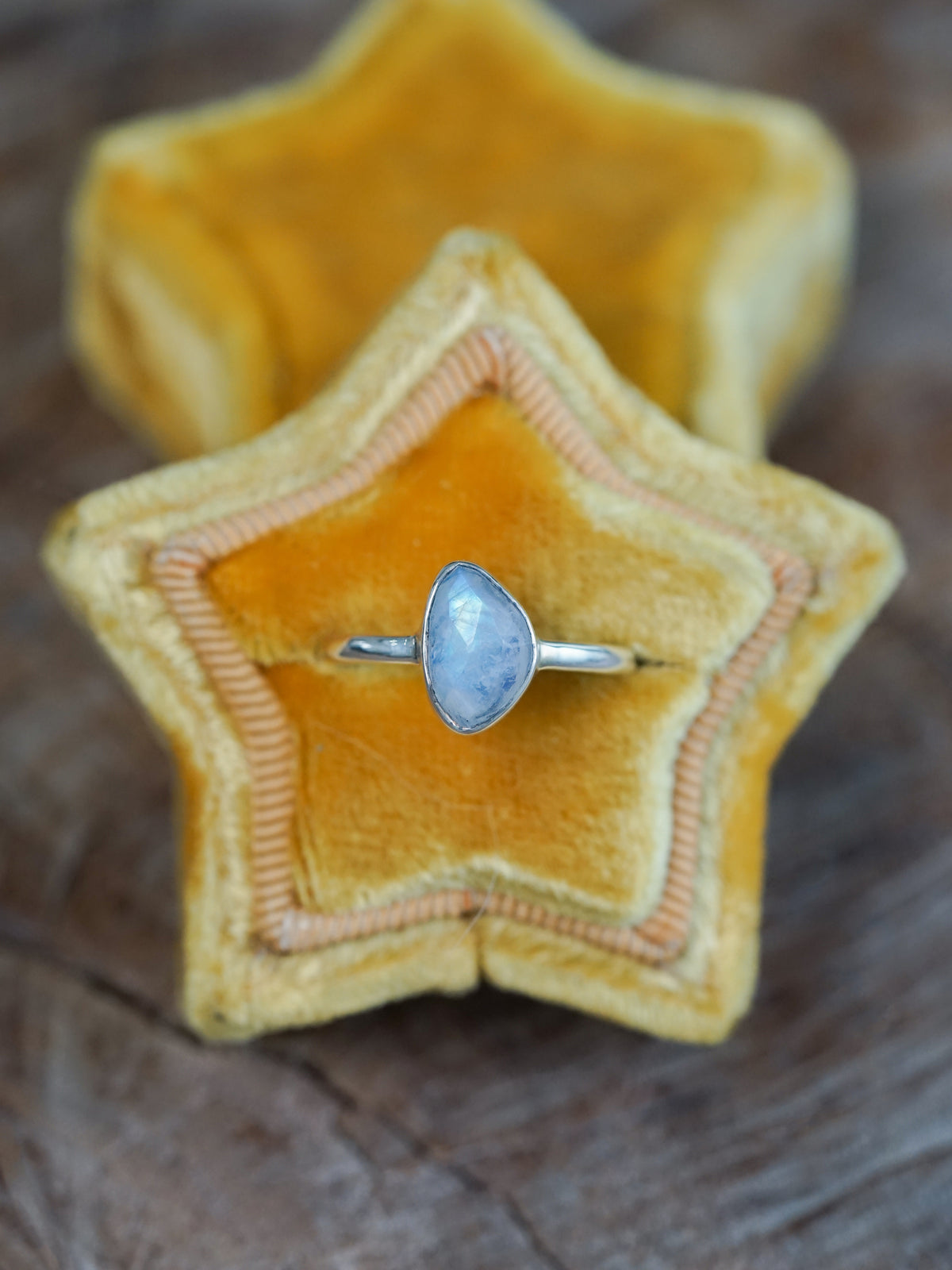 Rose Cut Moonstone Ring in Silver