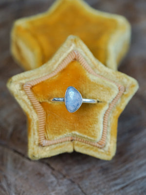 Rose Cut Moonstone Ring in Silver