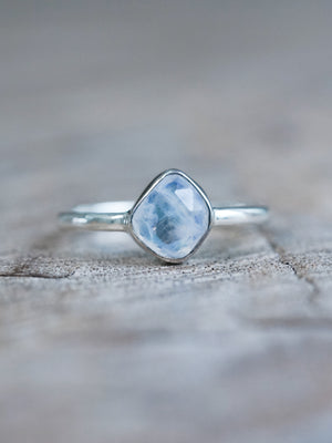 Rose Cut Moonstone Ring in Silver