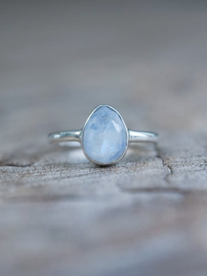 Rose Cut Moonstone Ring in Silver