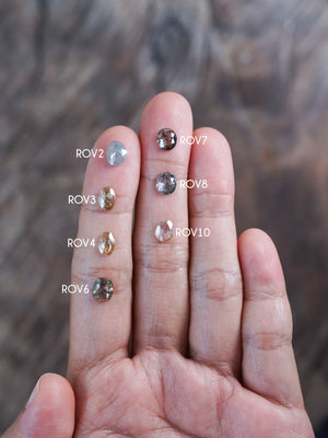 Custom Rose Cut Oval Diamond Ring in Gold