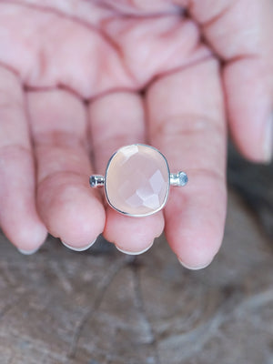 Rose Quartz and Moonstone Ring