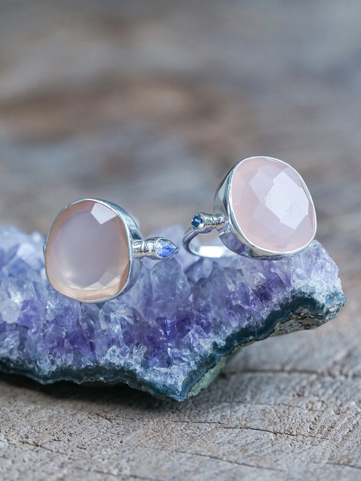 Rose Quartz and Moonstone Ring