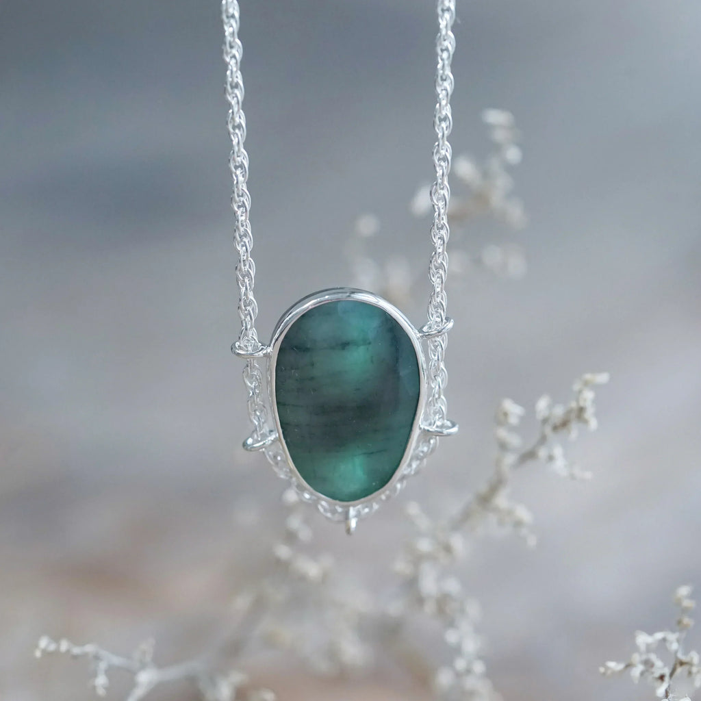 Rose Cut Emerald Necklace