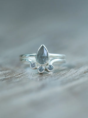 Rose Cut Spinel Ring Set in Silver