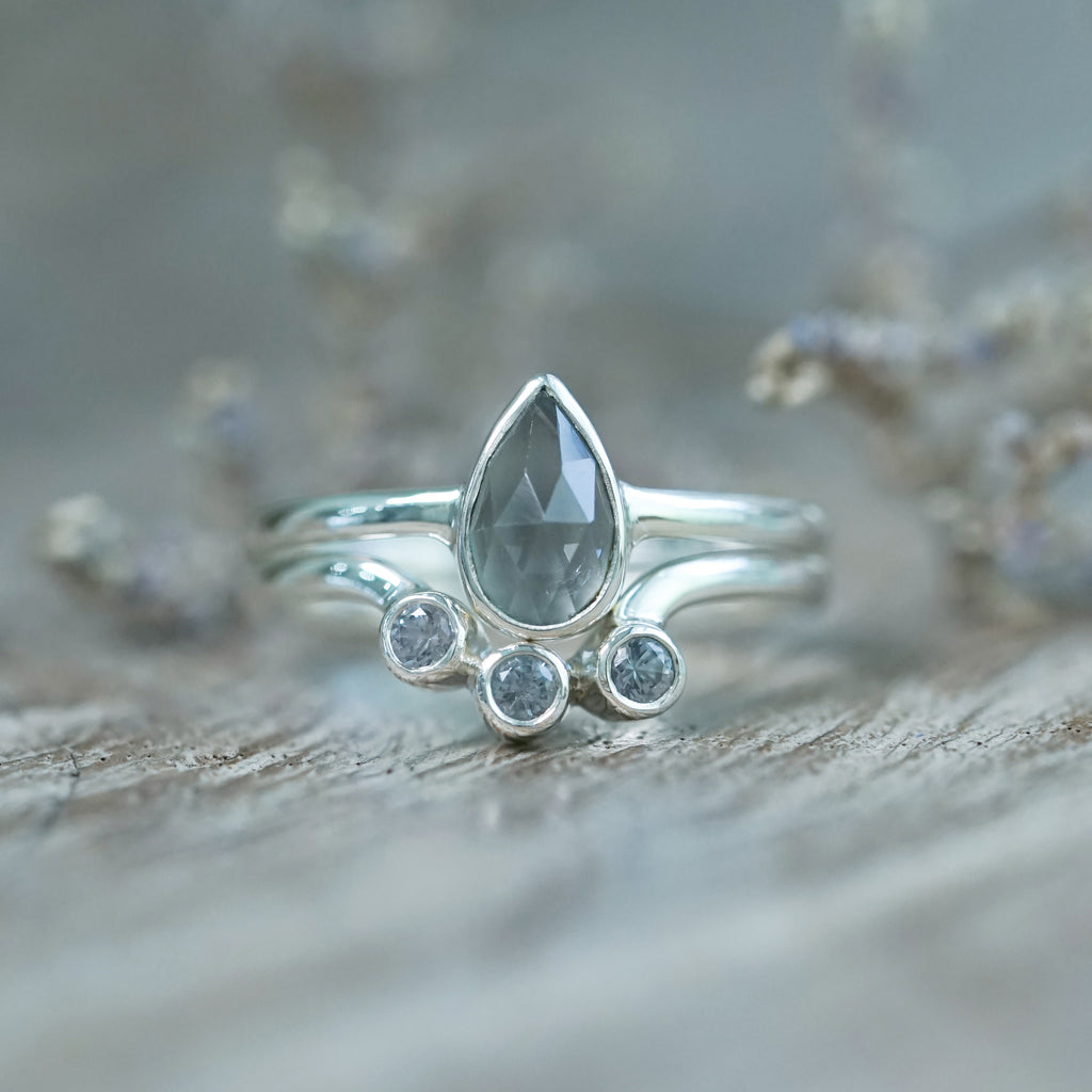 Rose Cut Spinel Ring Set in Sterling Silver