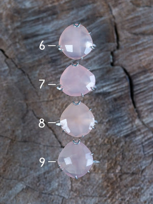 Rose Quartz Rings in Sterling Silver