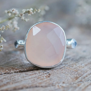 Rose Quartz and Moonstone Ring