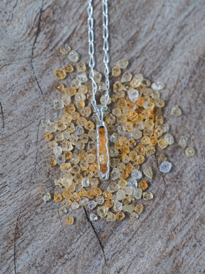 Rough Citrine Necklace with Hidden Gems