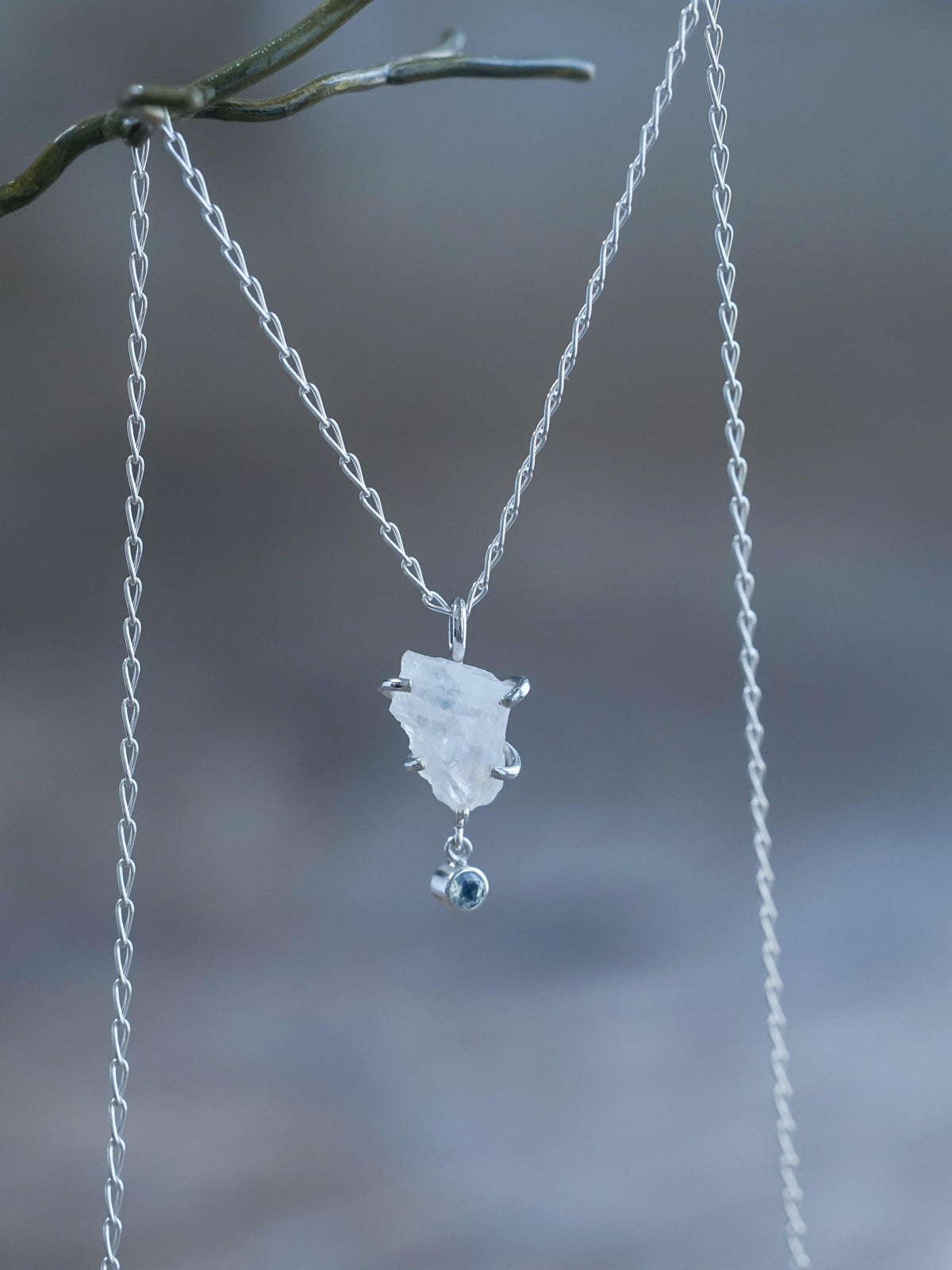 Rough Moonstone Necklace - Gardens of the Sun | Ethical Jewelry