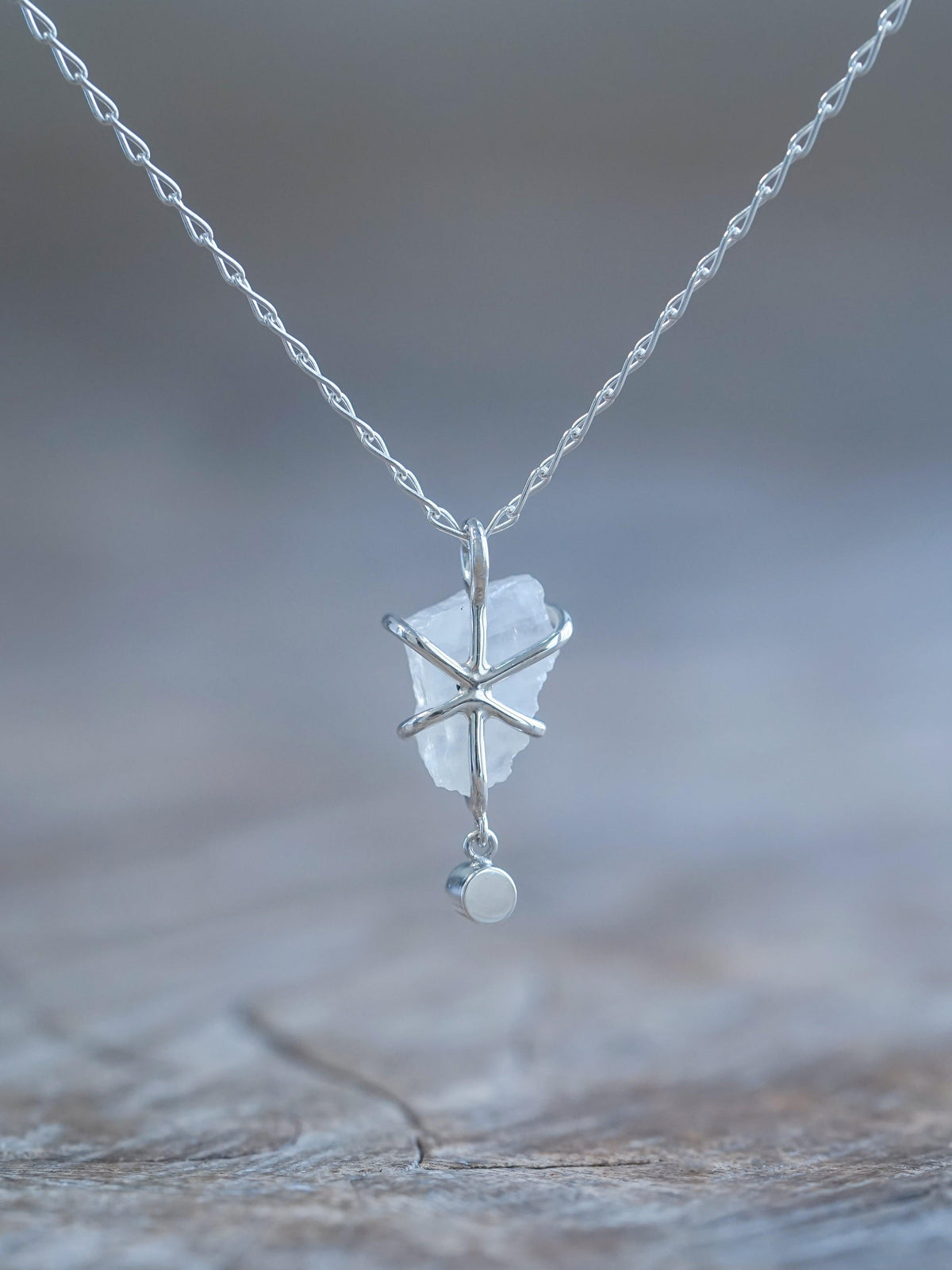 Rough Moonstone Necklace - Gardens of the Sun | Ethical Jewelry