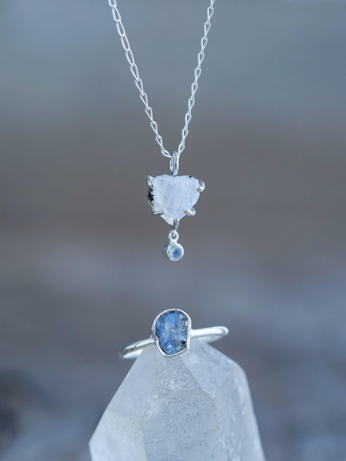 Rough Moonstone Necklace - Gardens of the Sun | Ethical Jewelry