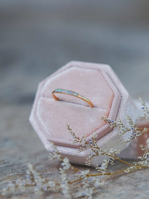 Rough Opal Ring with Hidden Gems in Rose Gold - Gardens of the Sun | Ethical Jewelry