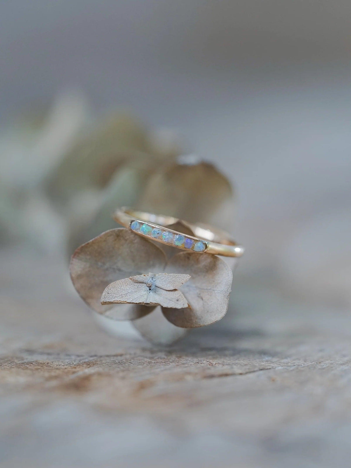 Rough Opal Ring with Hidden Gems in Rose Gold - Gardens of the Sun | Ethical Jewelry