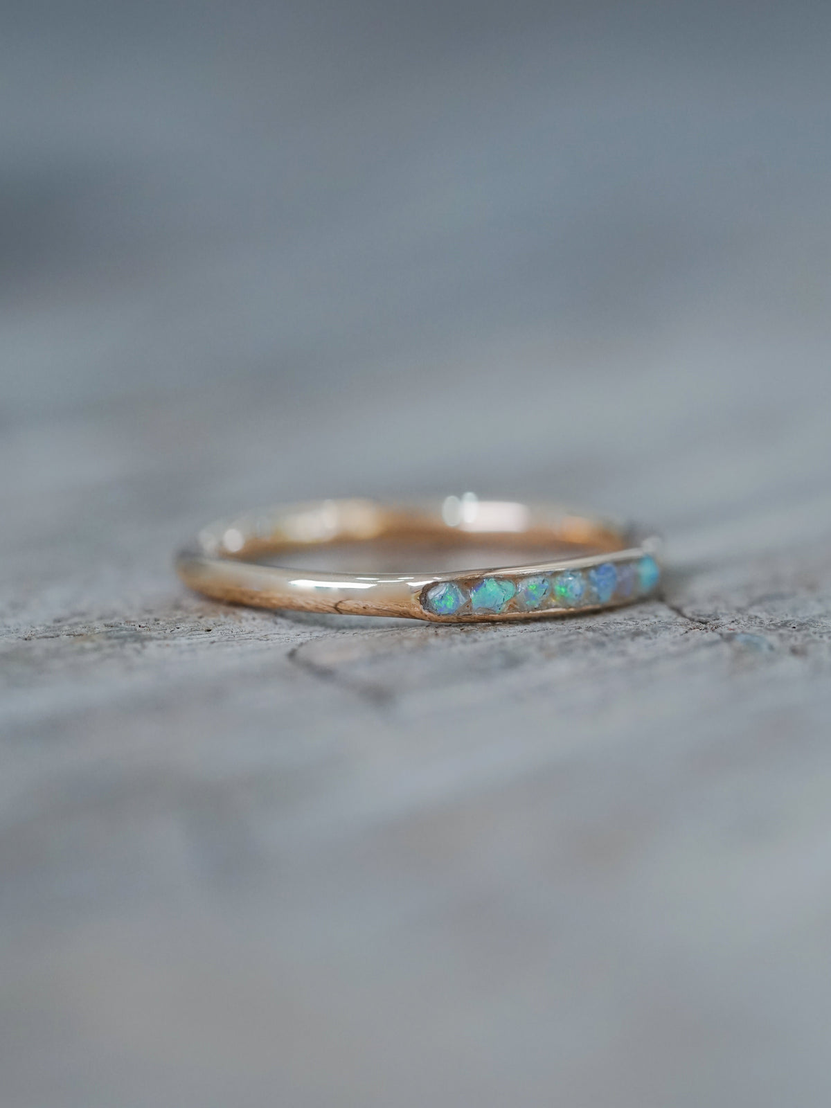 Rough Opal Hidden Gems Ring in Rose Gold - Size 8.5 - Gardens of the Sun | Ethical Jewelry