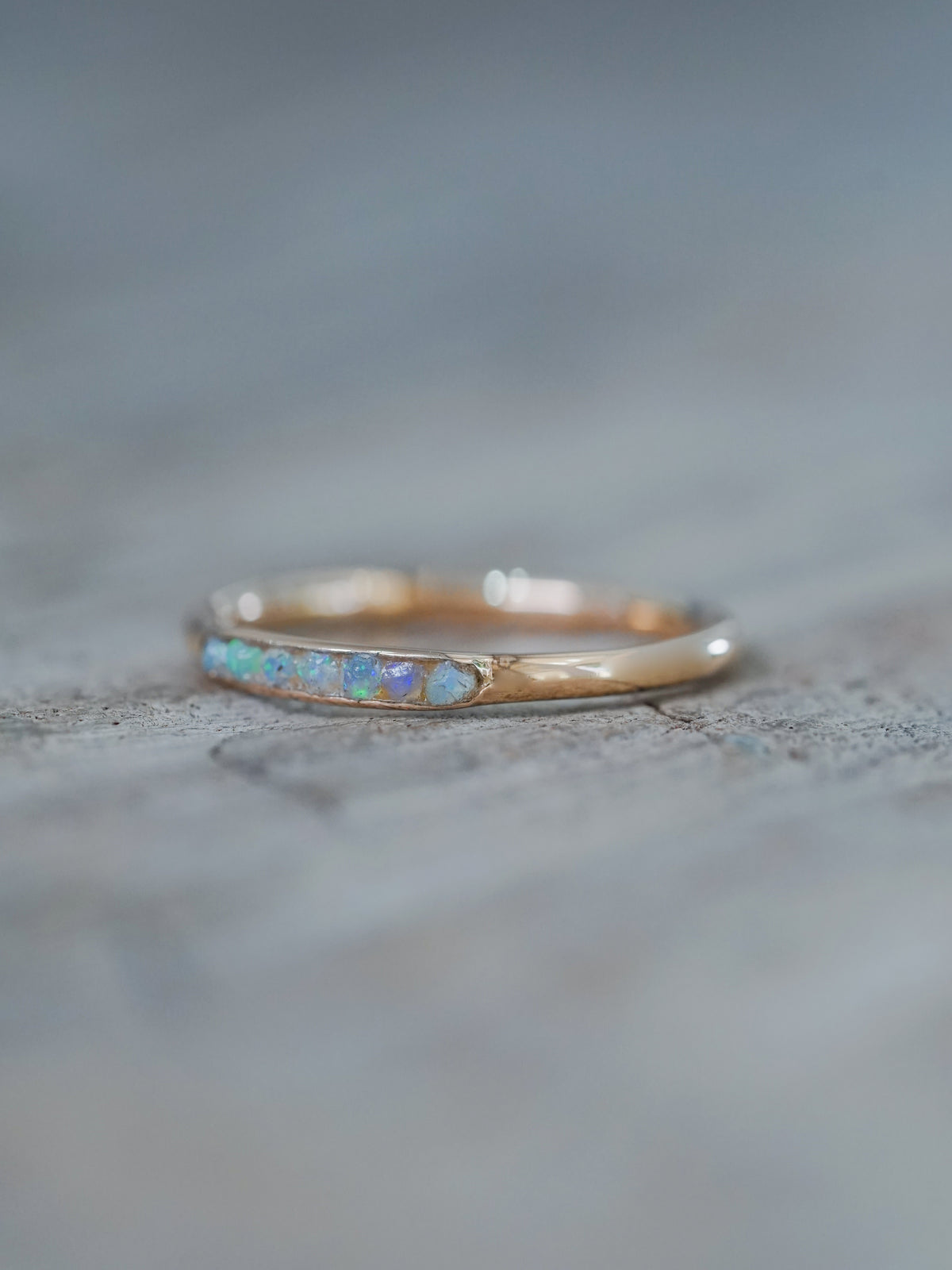 Rough Opal Hidden Gems Ring in Rose Gold - Size 8.5 - Gardens of the Sun | Ethical Jewelry