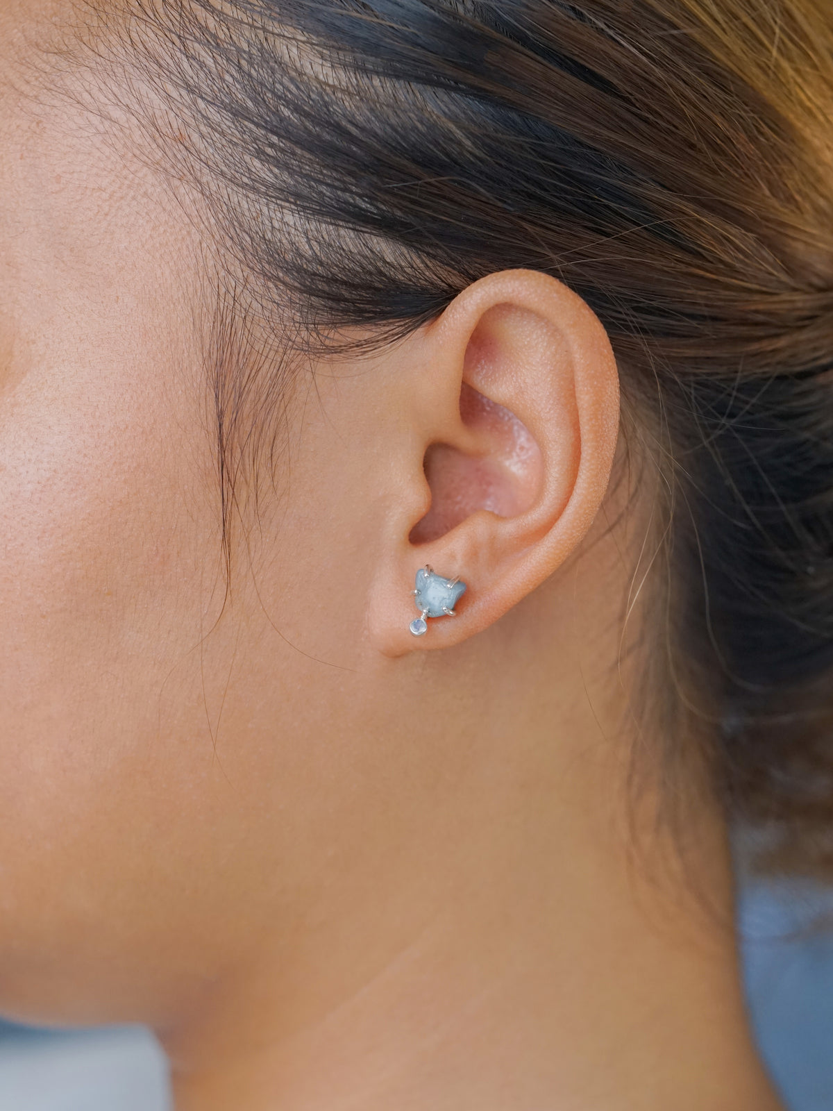 Rough Sapphire Stud Earrings - Gardens of the Sun | Ethical Jewelry