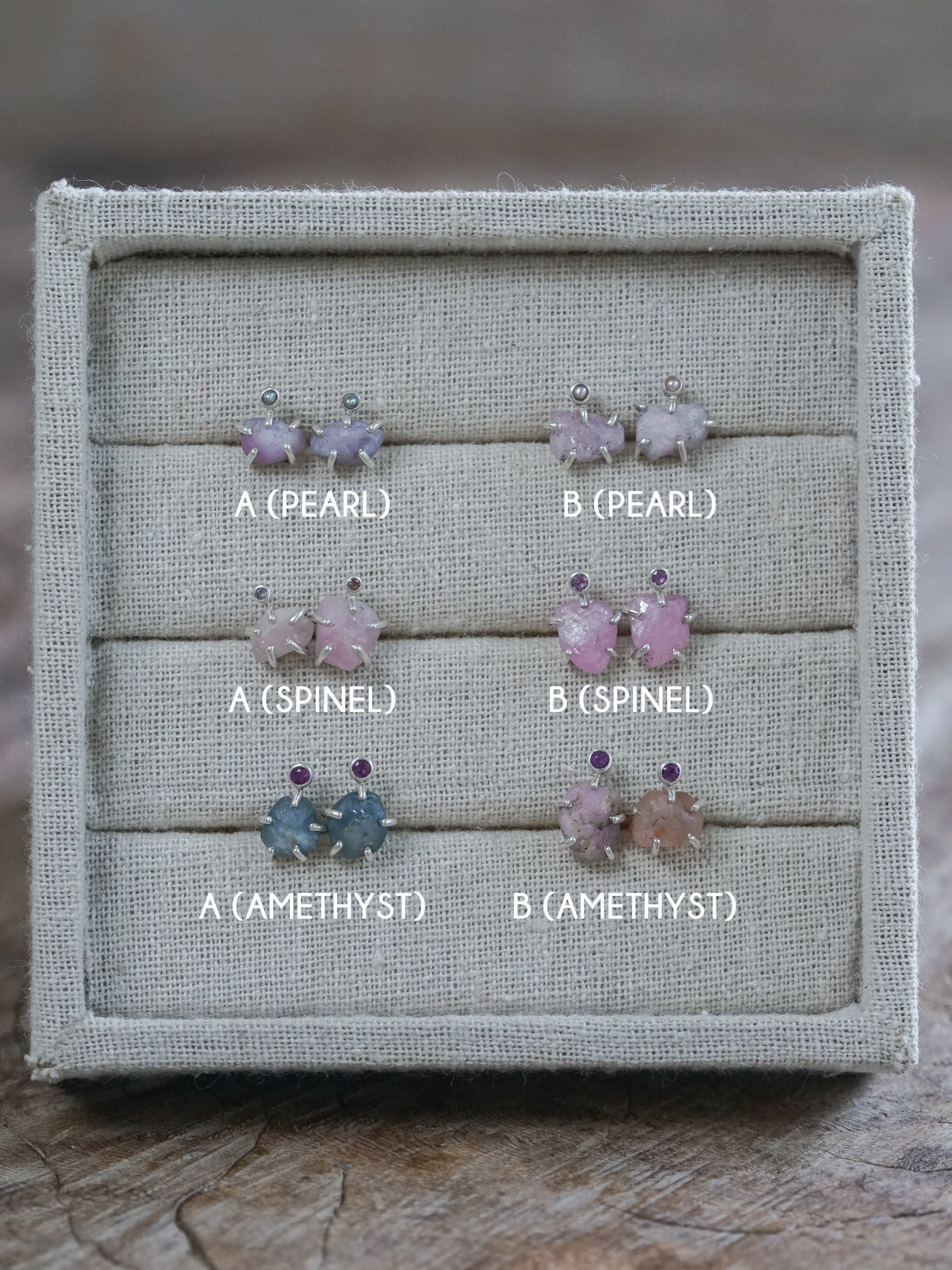 Rough Sapphire Stud Earrings - Gardens of the Sun | Ethical Jewelry