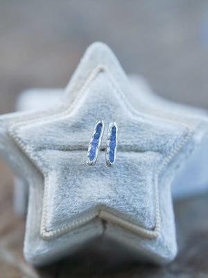 Rough Tanzanite Earrings with Hidden Gems