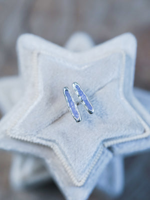 Rough Tanzanite Earrings with Hidden Gems